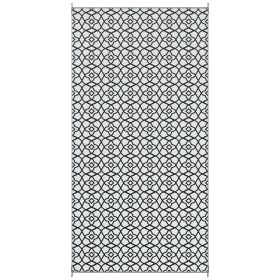 Outsunny Outdoor Rug 9'x18' Reversible, RV Camping, Black & White Clover, Portable Design