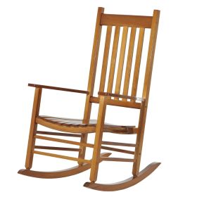 Outsunny Wooden Outdoor Rocking Chair with Armrests, High Back for Garden, Patio, Balcony, Porch, Natural