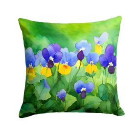Illinois Violet in Watercolor Throw Pillow Machine Washable, Indoor Outdoor Decorative Pillow for Couch, Bed or Patio, 14Hx14W