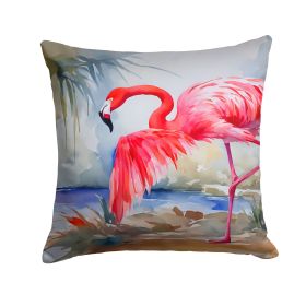 Flamingo Throw Pillow Machine Washable, Indoor Outdoor Decorative Pillow for Couch, Bed or Patio, 14Hx14W (Default: Default)
