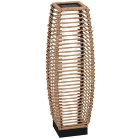 Outsunny Solar Floor Lamp, Outdoor Rattan Garden Lantern Pathway Light & Decorative Driveway Lighting with Auto On/Off LED Lights for Porch, Yard (Color: as Pic)