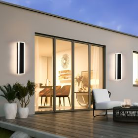 Exterior Wall Lights for House 2 Pack 60 Inch Long Strip Modern Outdoor Light Wall Fixture Sconce, Dimmable Outside Linear Exterior Lights (size: 24inch)