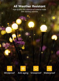 Solar Garden Lights - 4 Pack 48 LED Firefly Lights with 2 Lighting Mode, Sway by Wind, Waterproof Solar Light for Outdoor Outside Yard, Warm Whit (Quantity: 4PCS)