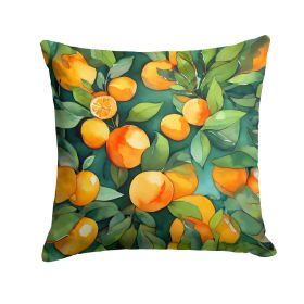 Florida Orange Blossom in Watercolor Throw Pillow Machine Washable, Indoor Outdoor Decorative Pillow for Couch, Bed or Patio, 14Hx14W (Default: Default)