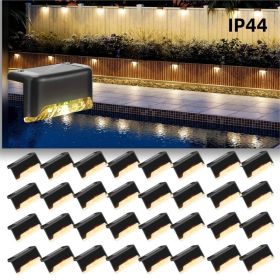 32PCS Decorative Light Solar Energy Waterproof and Dustproof Light Source Sensing Suitable for Shopping Malls Guardrails Decks Stairs Gardens Cou (Color: Warm lights-32PCS)